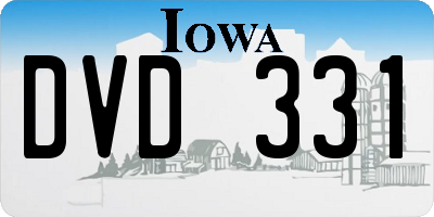 IA license plate DVD331