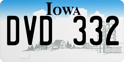 IA license plate DVD332