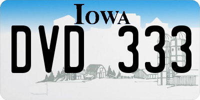 IA license plate DVD333