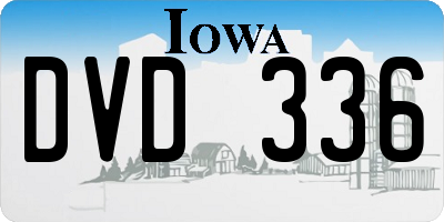 IA license plate DVD336