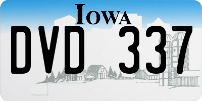 IA license plate DVD337