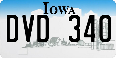 IA license plate DVD340