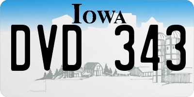 IA license plate DVD343