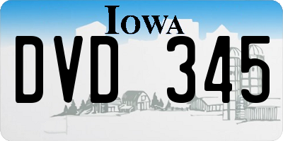 IA license plate DVD345
