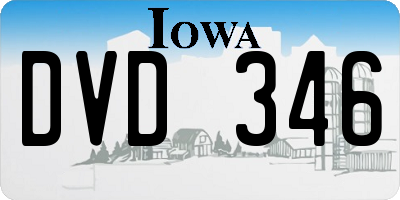 IA license plate DVD346