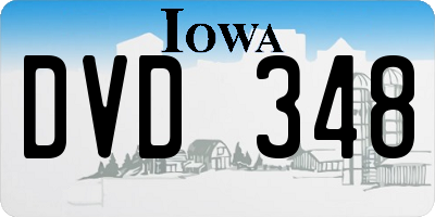IA license plate DVD348