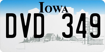 IA license plate DVD349