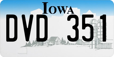 IA license plate DVD351
