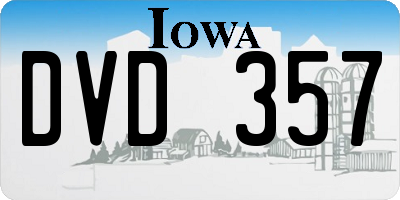 IA license plate DVD357