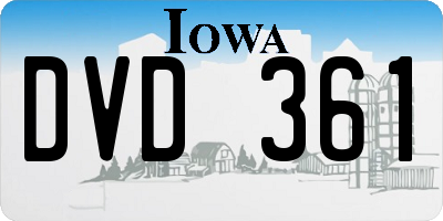 IA license plate DVD361