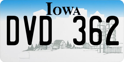 IA license plate DVD362