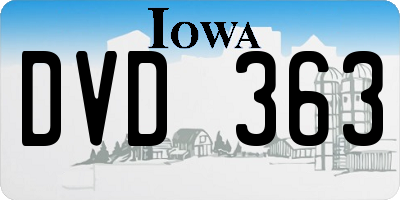 IA license plate DVD363