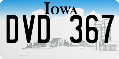 IA license plate DVD367