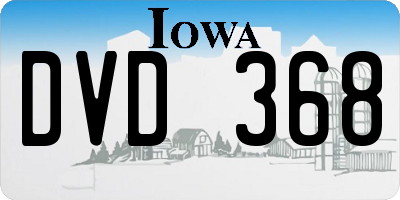 IA license plate DVD368