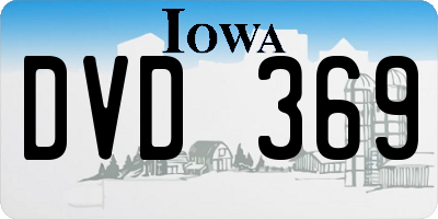 IA license plate DVD369