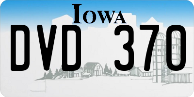 IA license plate DVD370