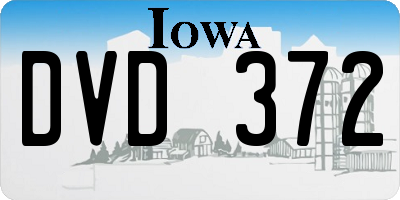 IA license plate DVD372