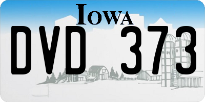 IA license plate DVD373
