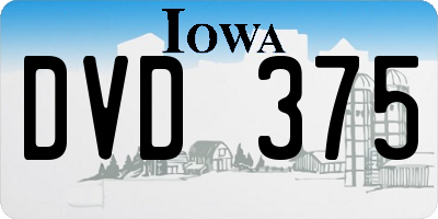 IA license plate DVD375