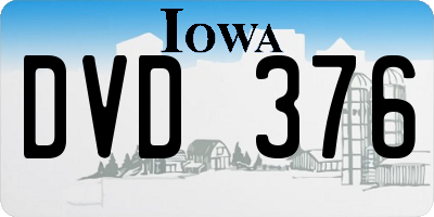IA license plate DVD376