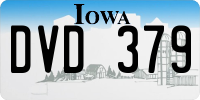 IA license plate DVD379