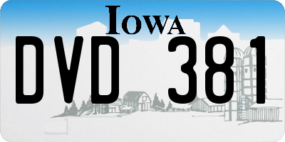 IA license plate DVD381