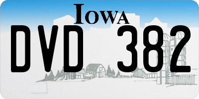 IA license plate DVD382