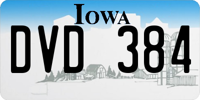 IA license plate DVD384