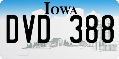 IA license plate DVD388