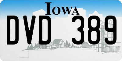 IA license plate DVD389