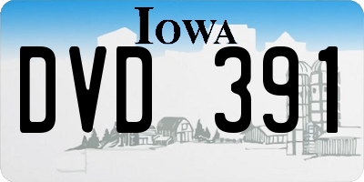 IA license plate DVD391