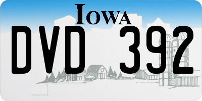 IA license plate DVD392
