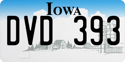 IA license plate DVD393