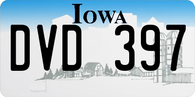 IA license plate DVD397