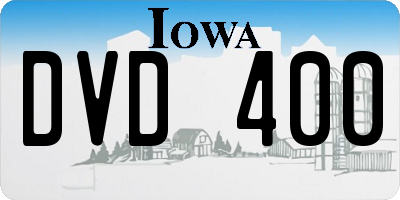 IA license plate DVD400