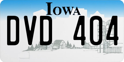 IA license plate DVD404