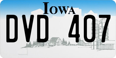 IA license plate DVD407