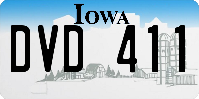 IA license plate DVD411