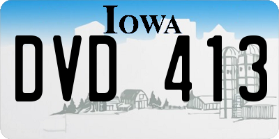 IA license plate DVD413