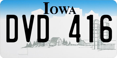 IA license plate DVD416
