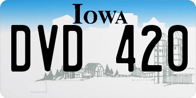IA license plate DVD420