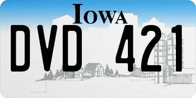 IA license plate DVD421