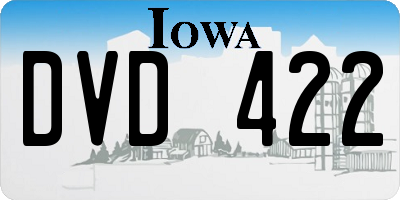 IA license plate DVD422