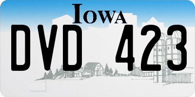 IA license plate DVD423