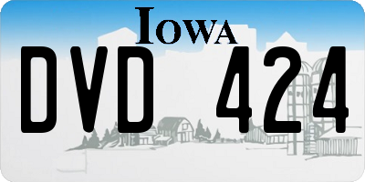 IA license plate DVD424