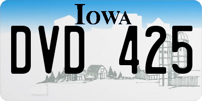 IA license plate DVD425