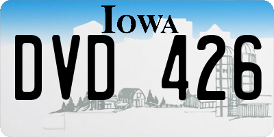 IA license plate DVD426