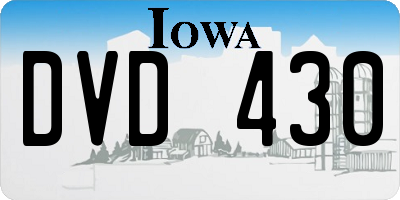 IA license plate DVD430