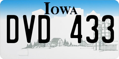 IA license plate DVD433