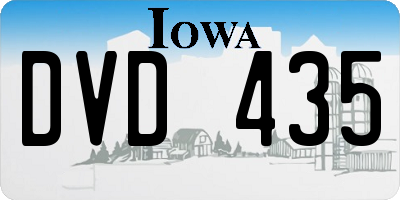 IA license plate DVD435